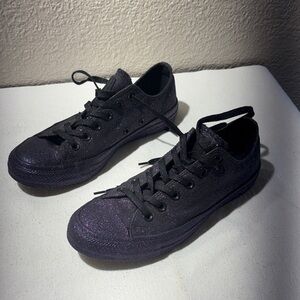 Converse Low Top Glitter Black/Purple Sneakers
